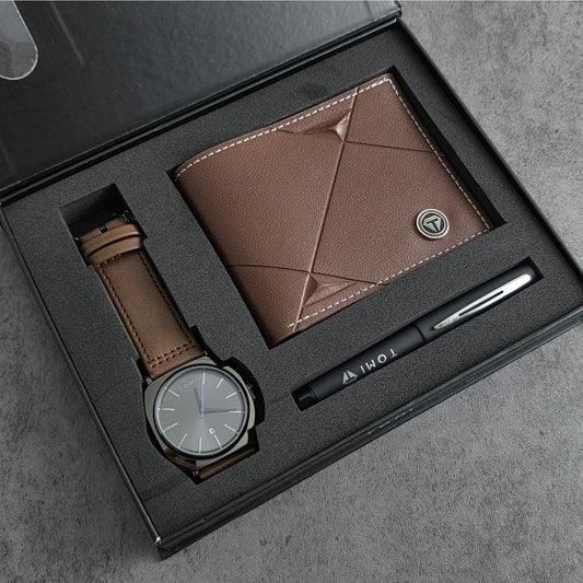 TOMI S8 Series T-084 Gift Set Watch With Wallet & Pen Quartz